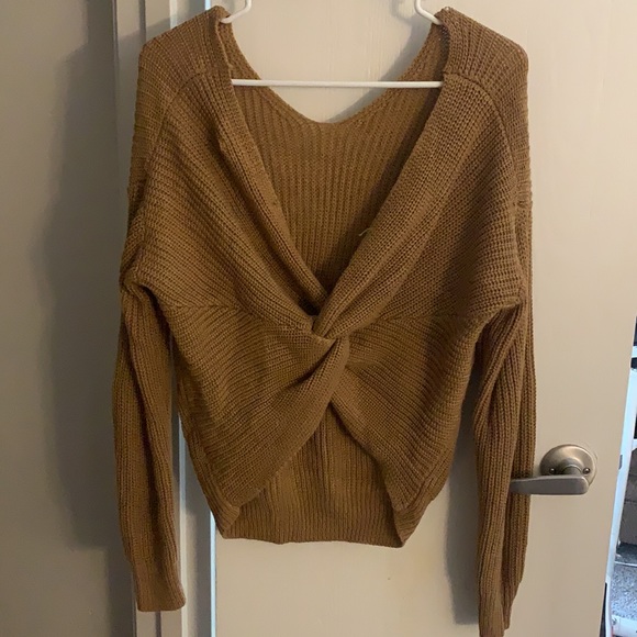 Falls Favorite Girl Sweater II - Camel - Picture 4 of 4